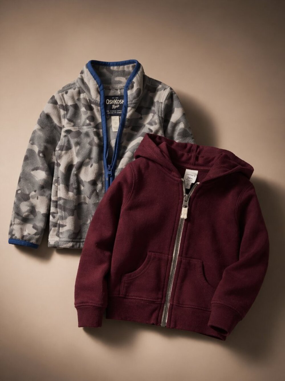 Toddler 2T Jacket Bundle OshKosh Fleece + Carter’s Hoodie